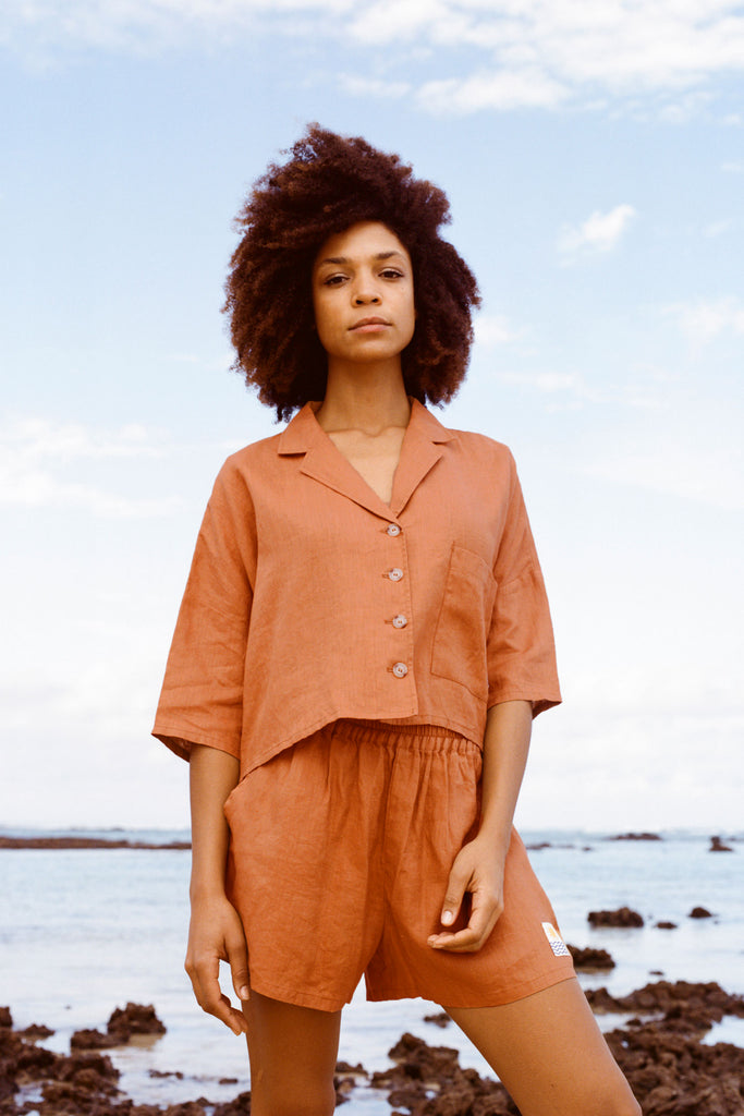 Basic Linen Shorts Chestnut – LF MARKEY