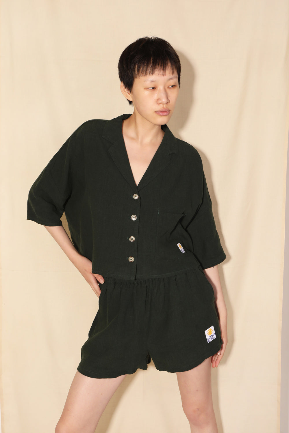 Maxim 亚麻衬衫 森林绿