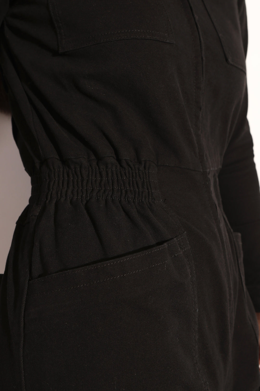 Danny Stretch Canvas Boilersuit Black