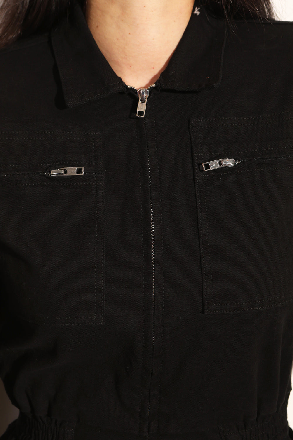 Danny Stretch Canvas Boilersuit Black