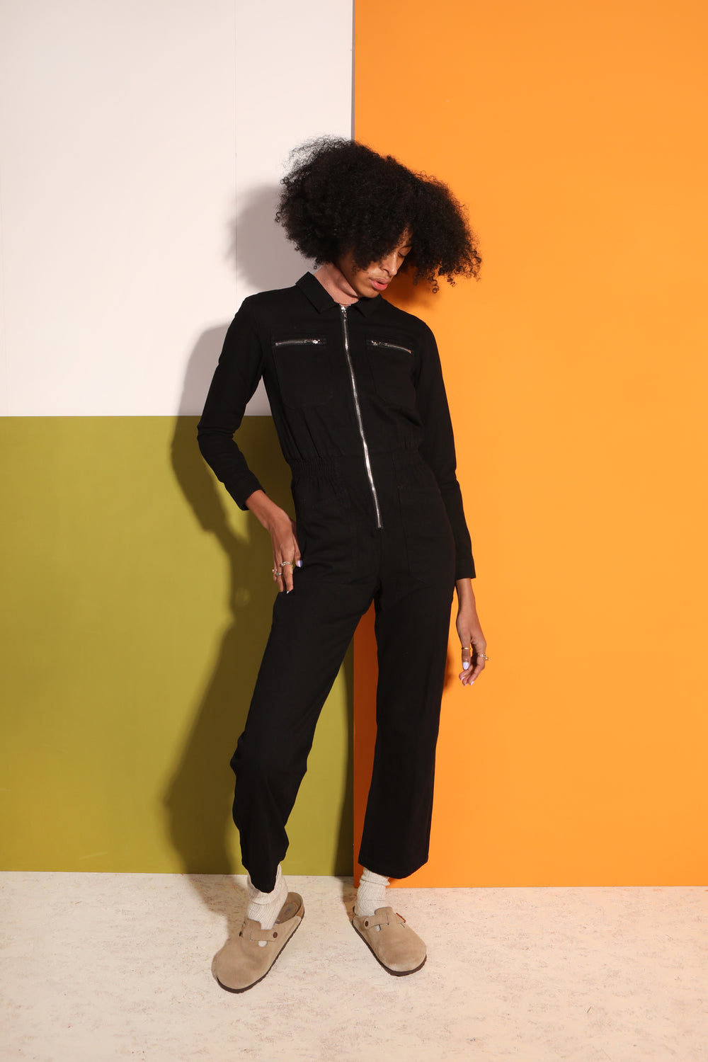 Danny Boilersuit 墨黑色帆布