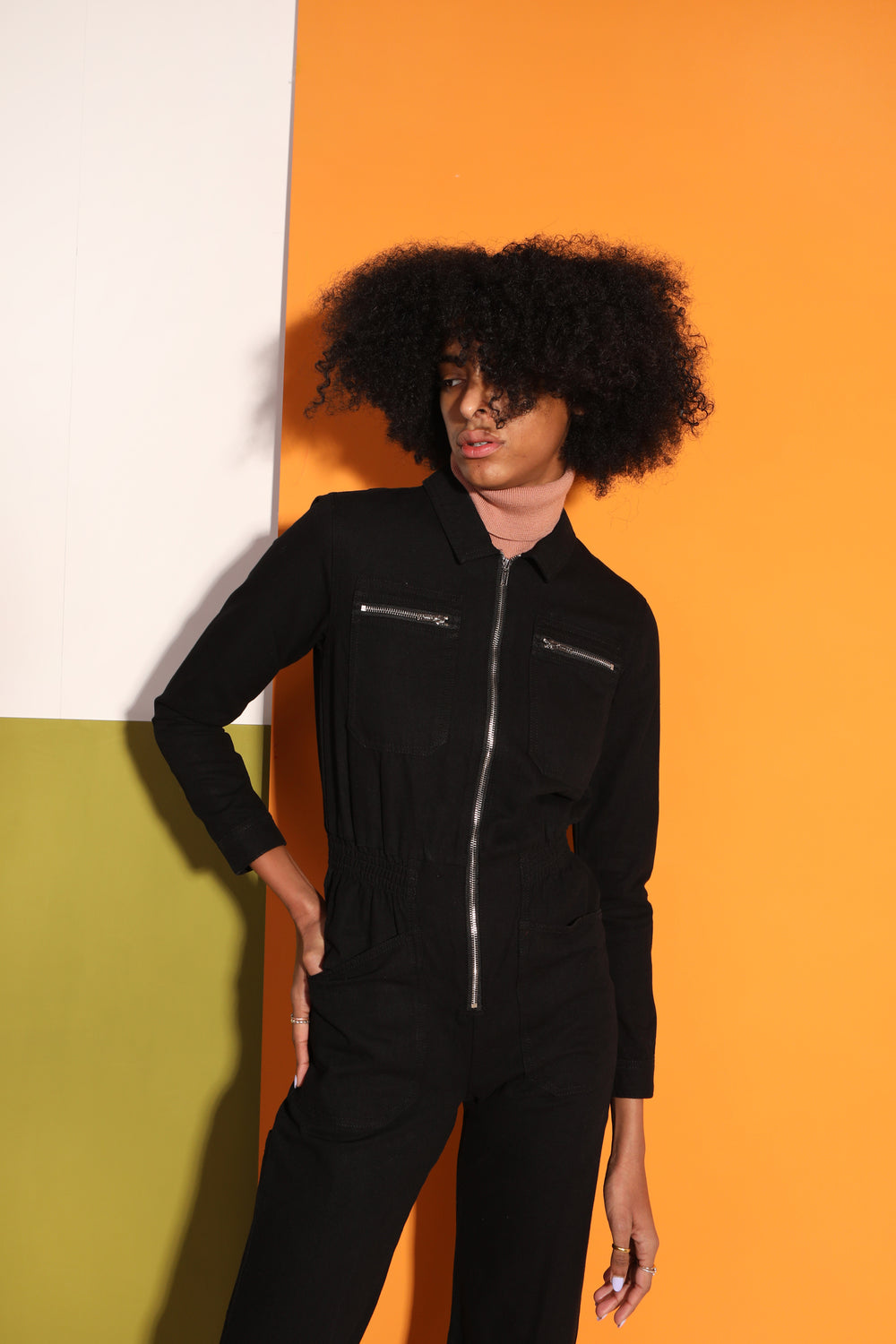Danny Boilersuit 墨黑色帆布