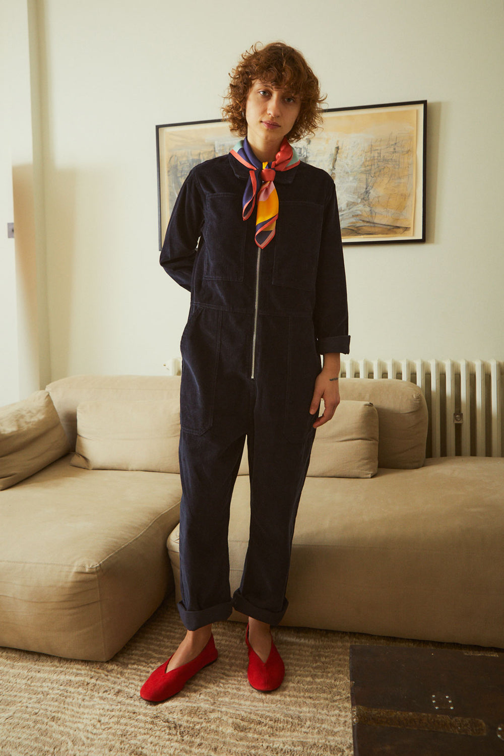 Dominic Boilersuit Corduroy Navy