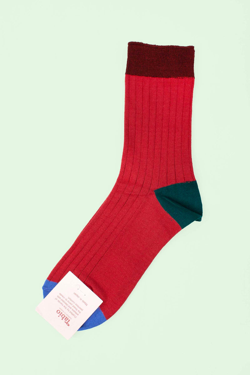 Coloured Top Ribbed Socks