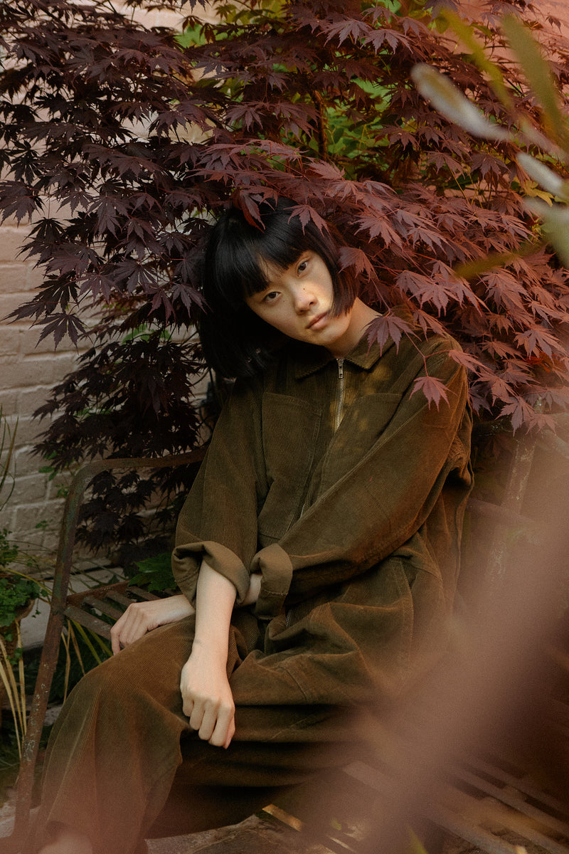 Dominic Boilersuit Corduroy Dark Olive