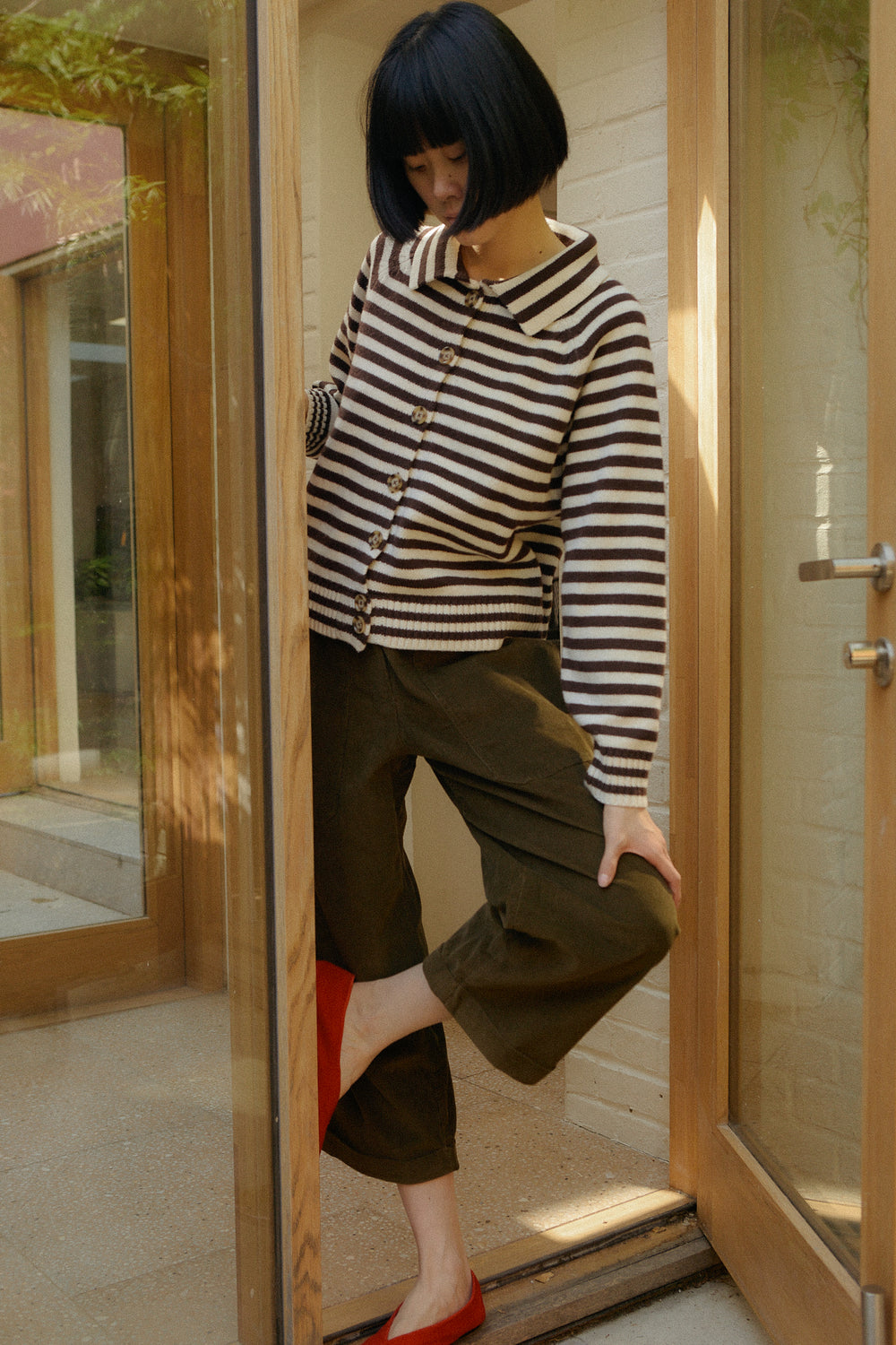 Beckett Crop Trouser Dark Olive