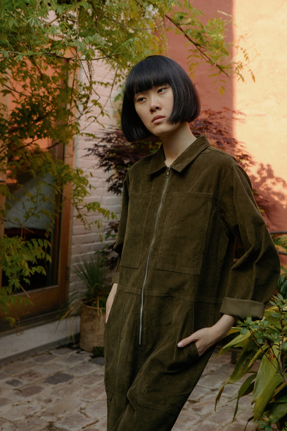 Dominic Boilersuit Corduroy Dark Olive