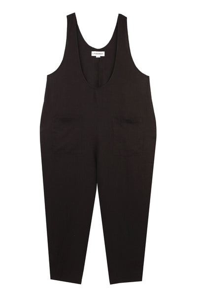 Basic Linen Jumpsuit Black