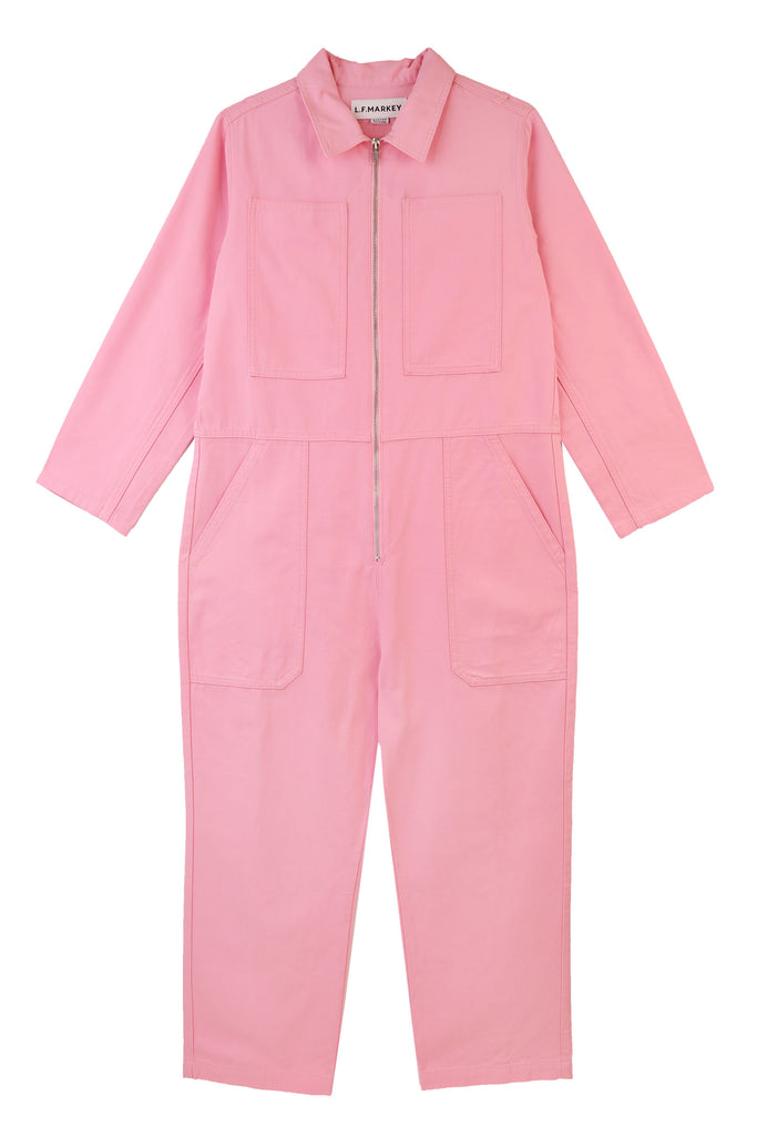 Pale pink shops boiler suit