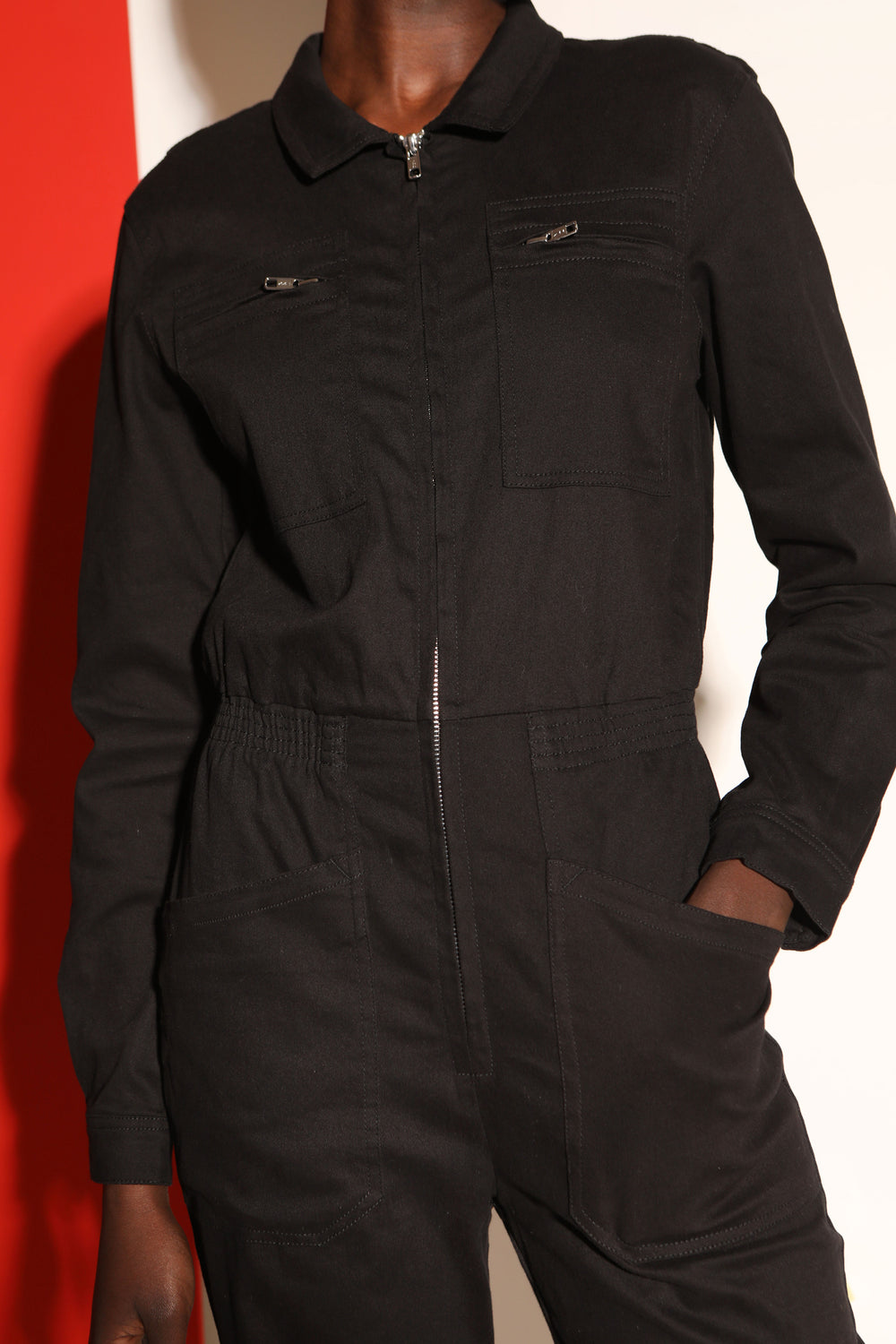 Danny Stretch Drill Boilersuit Black