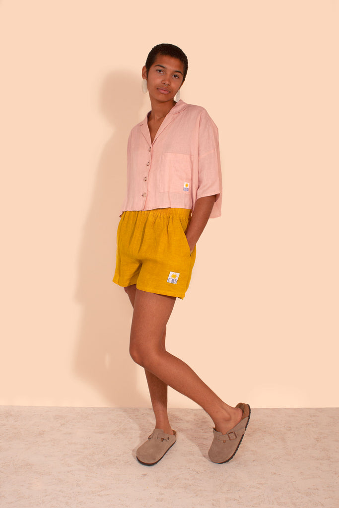 Mason lf markey shorts Basic Linen Shorts Chestnut LF MARKEY