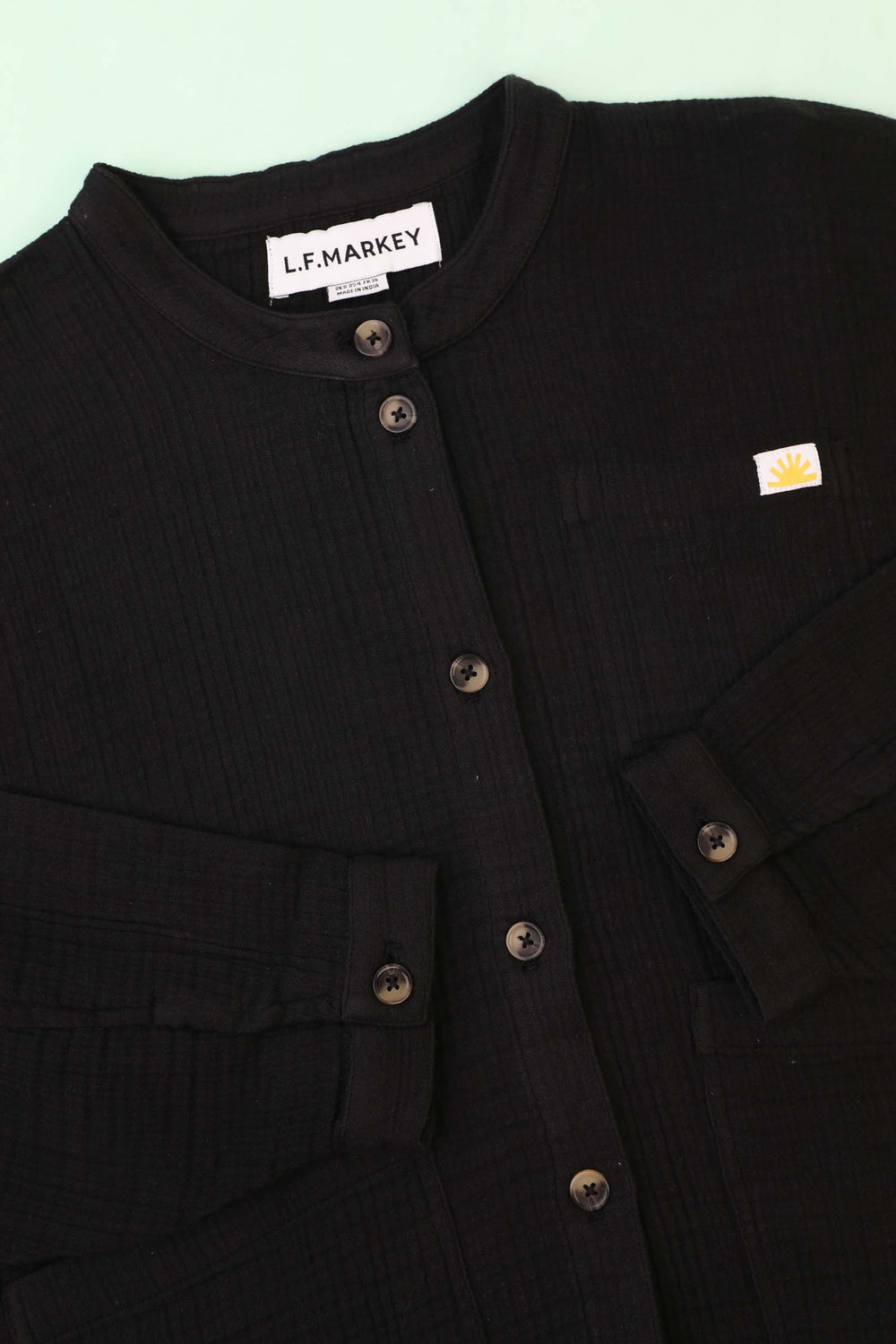 GAUZE CHORE COAT BLACK