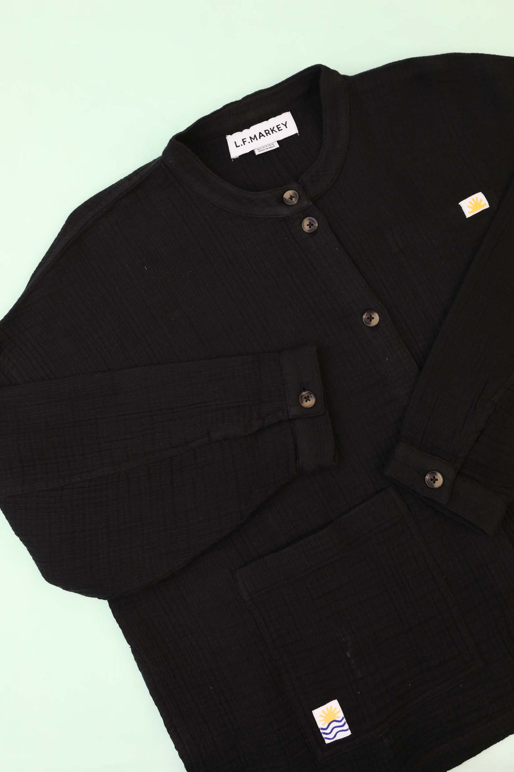 GAUZE CHORE COAT BLACK