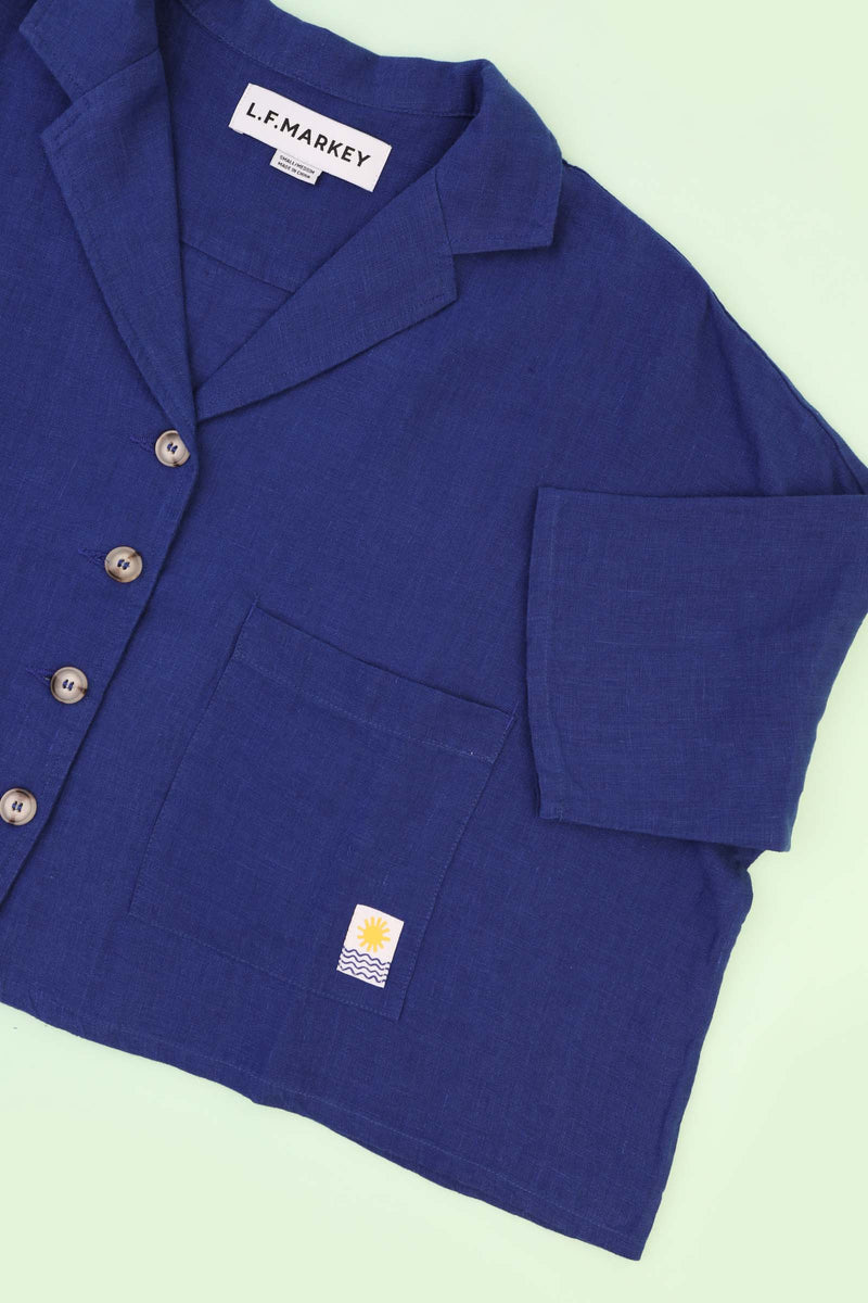 MAXIM LINEN SHIRT COBALT