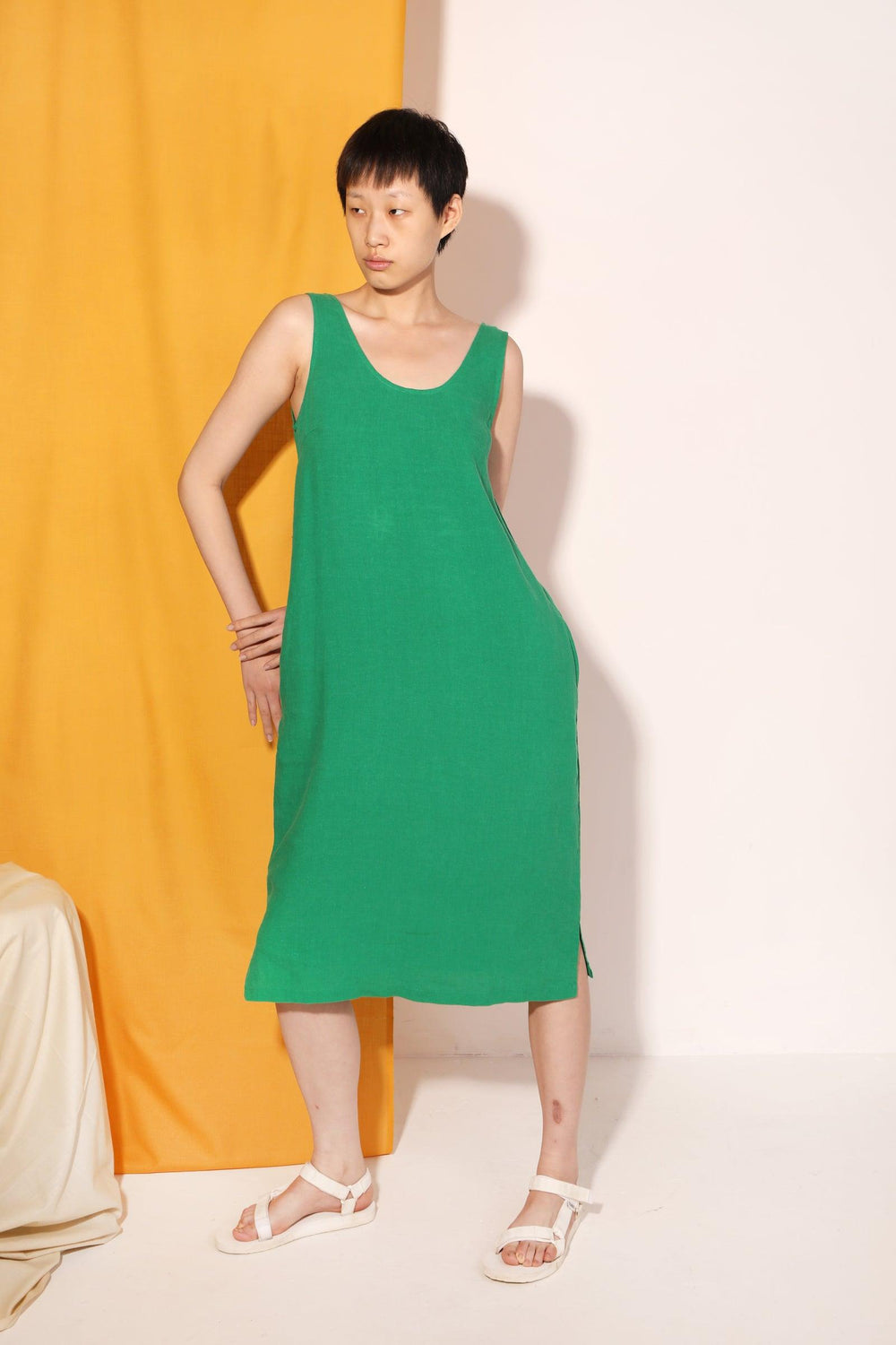 lf markey basic linen shift dress BASIC LINEN SHIFT DRESS PAPRIKA LF MARKEY