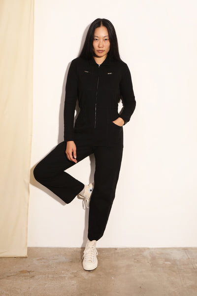 Danny Stretch Canvas Boilersuit Black