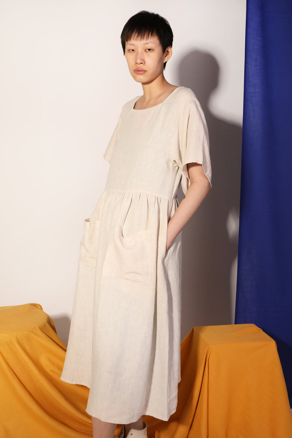 lf markey linen dress Basic Linen Shift Chestnut LF MARKEY