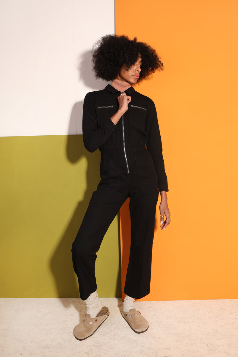 Danny Boilersuit Jet Black Canvas