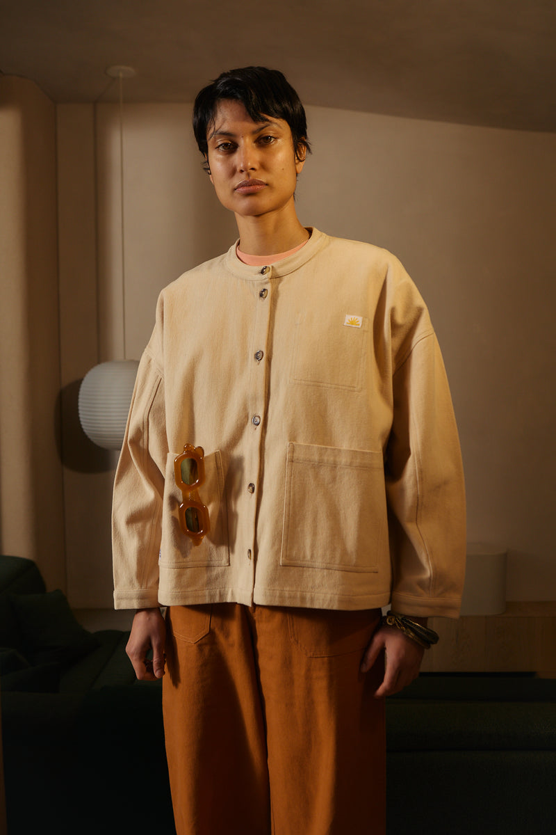 WIDE CHORE COAT BEIGE