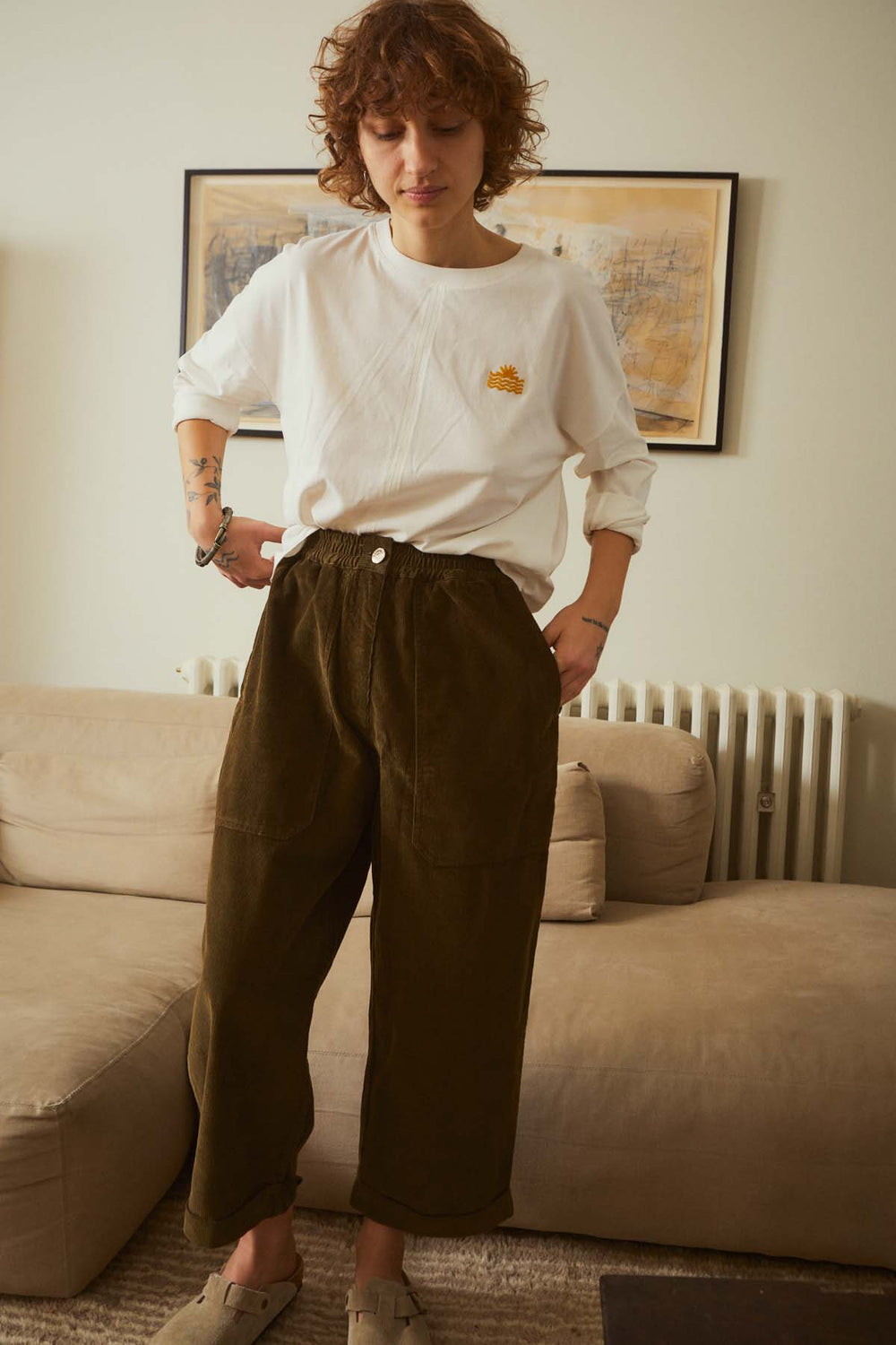 Beckett Crop Trouser Dark Olive