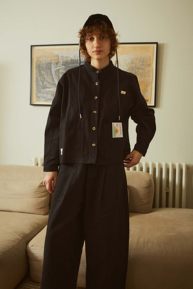 Wide Chore Coat Black