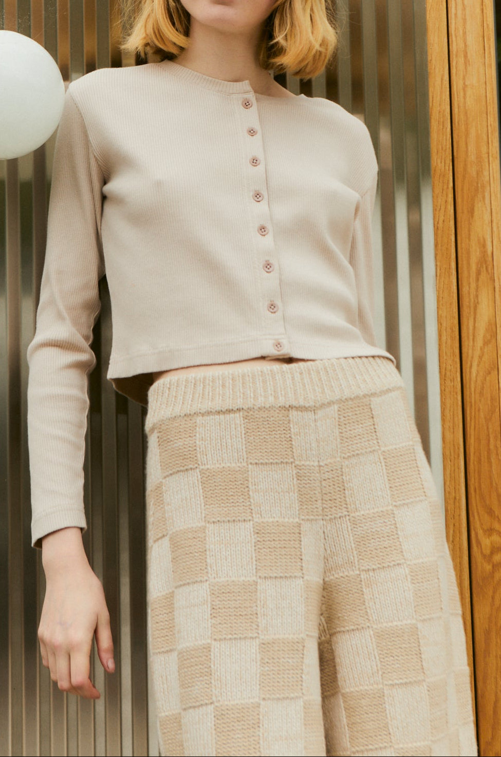 Raven Knit Trouser Chessboard Cream