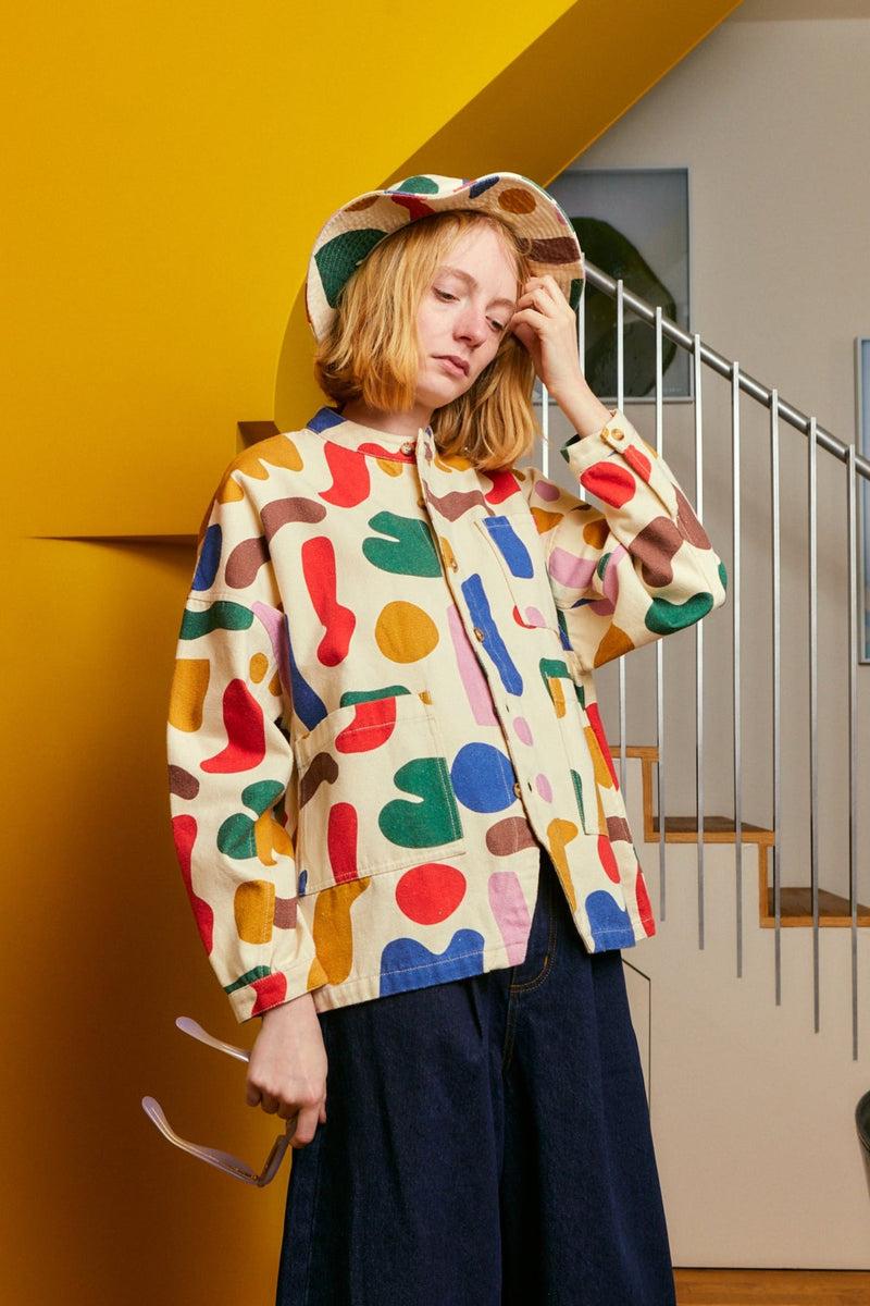 Oversized Chore Coat Palette Print