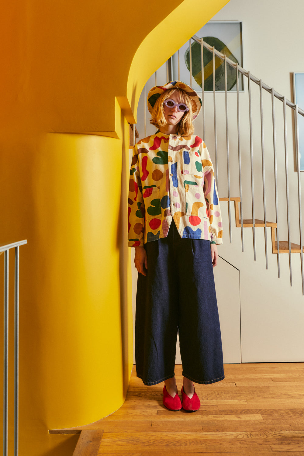 Oversized Chore Coat Palette Print
