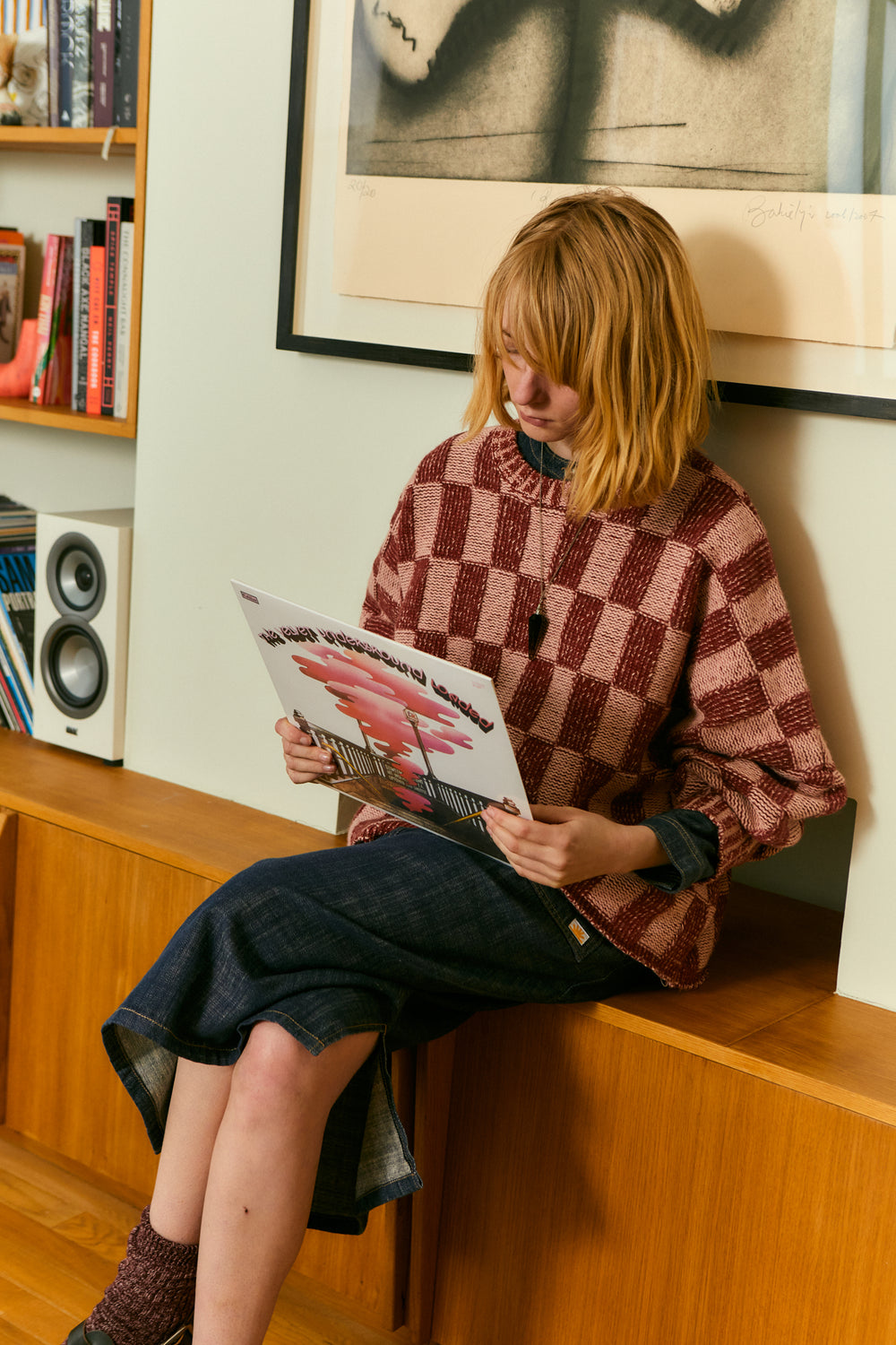 Dixon Knit Jumper Brick Check