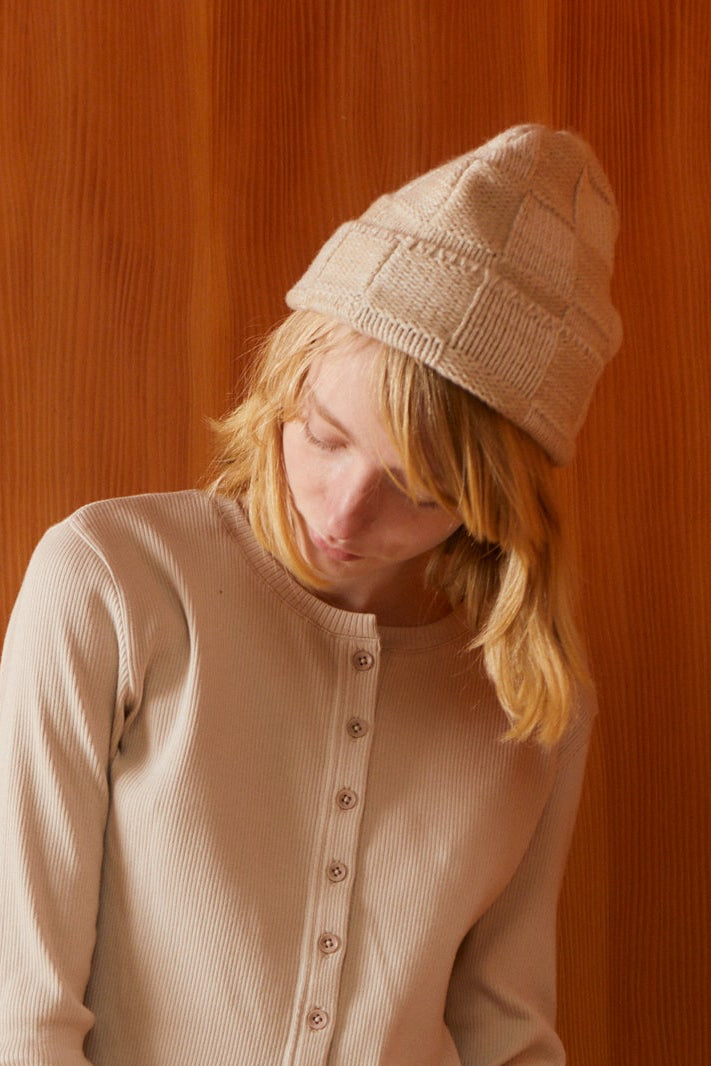 Check Beanie Cream