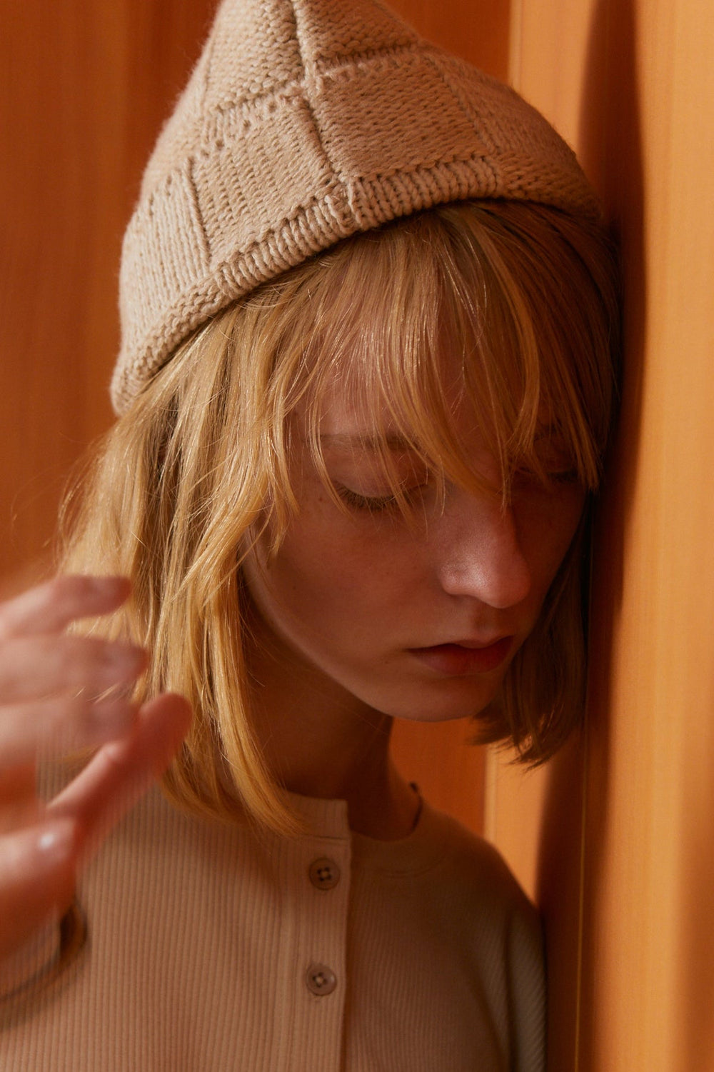 Check Beanie Cream