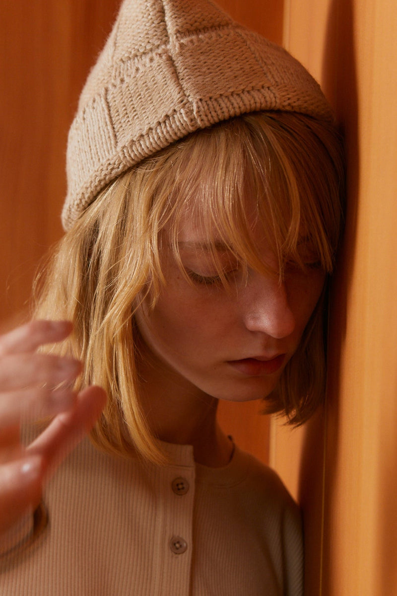 Check Beanie Cream