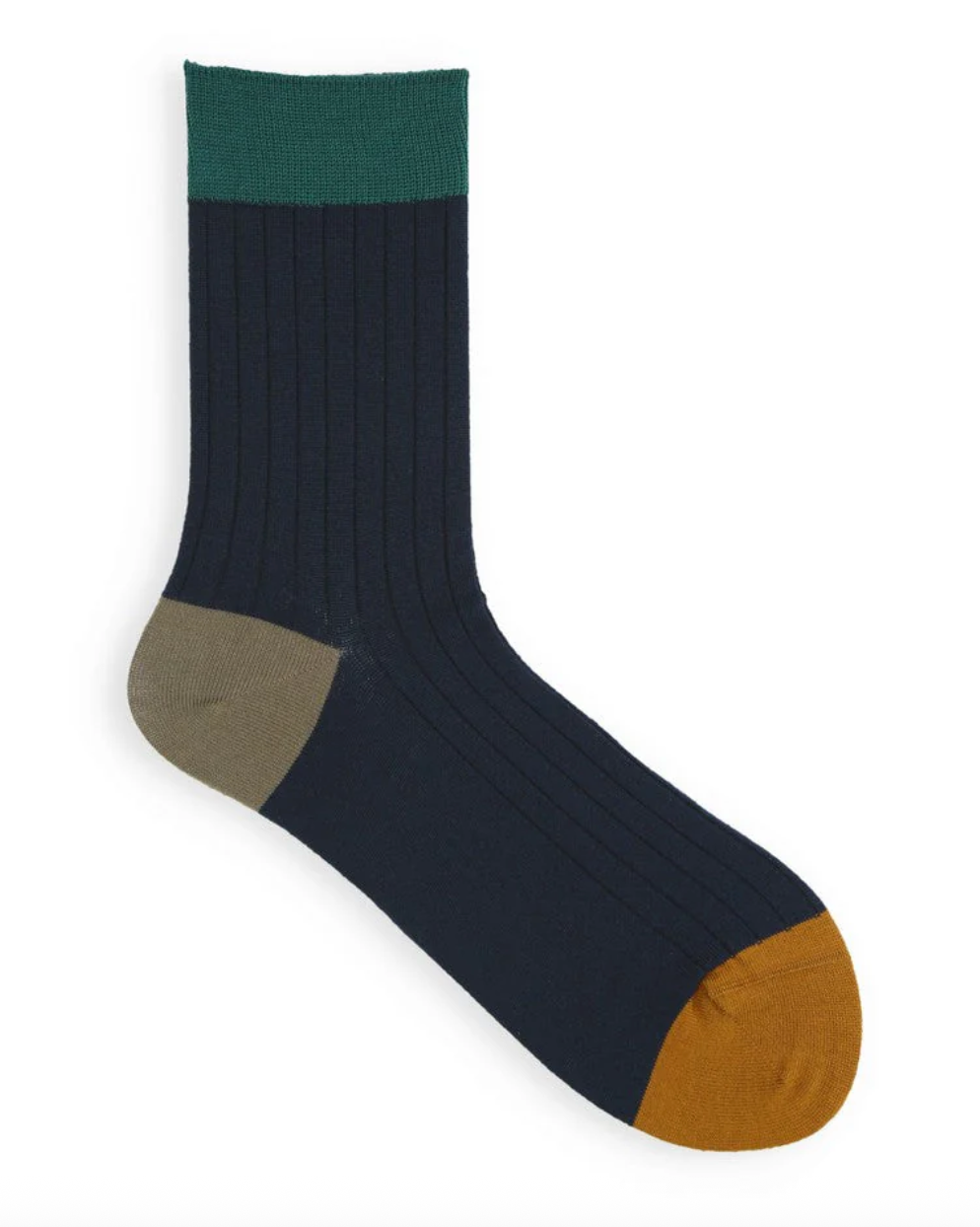 Coloured Top Ribbed Socks