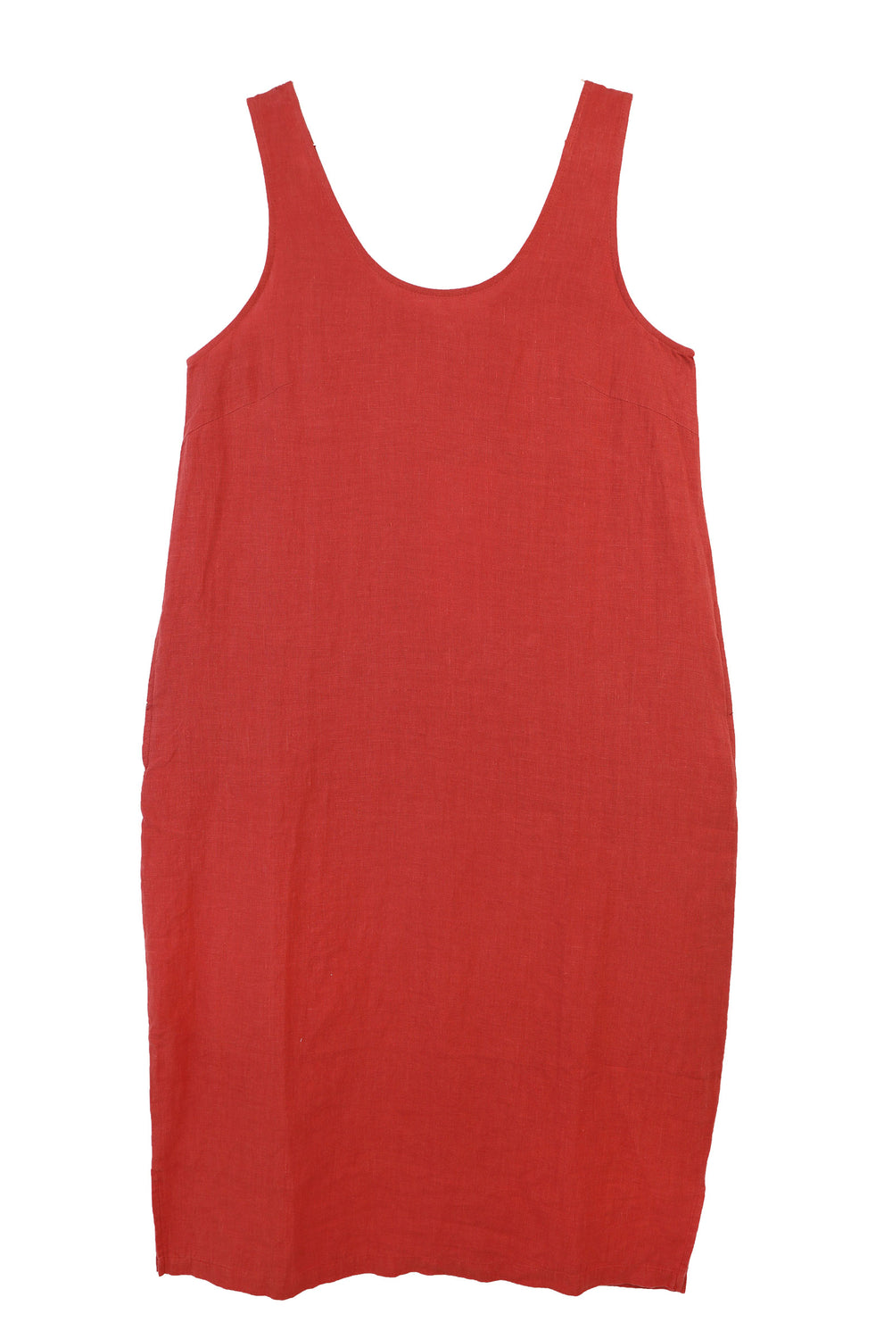 BASIC LINEN SHIFT DRESS PAPRIKA