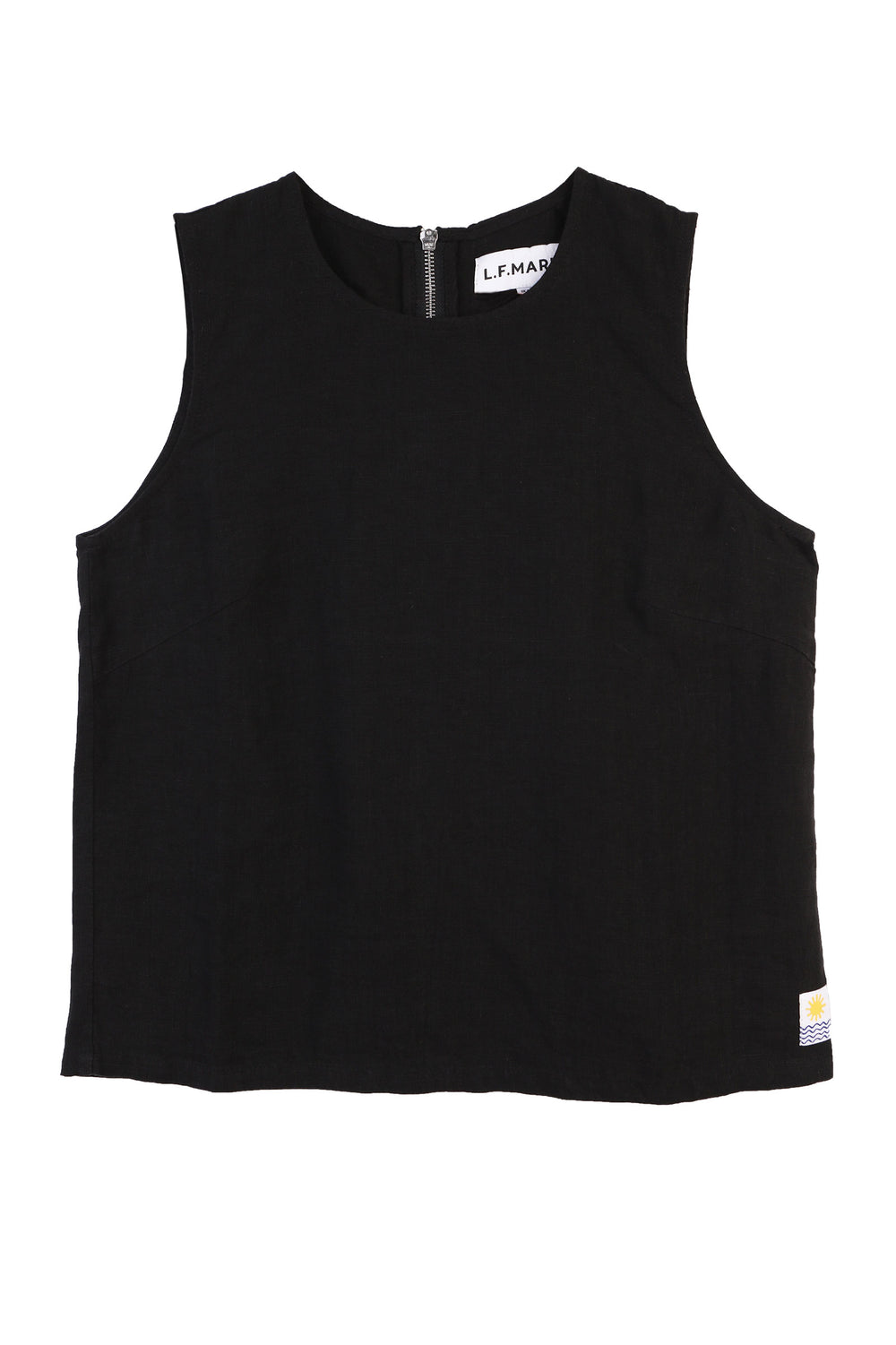BASIC LINEN VEST BLACK