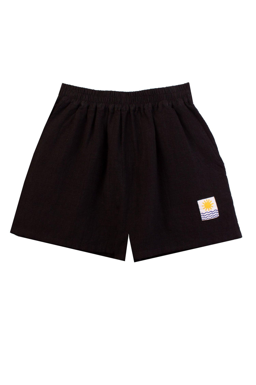 Basic Linen Shorts Black Black