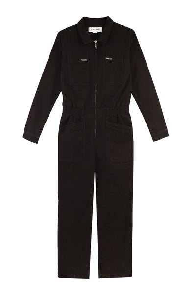 Danny Stretch Canvas Boilersuit Black