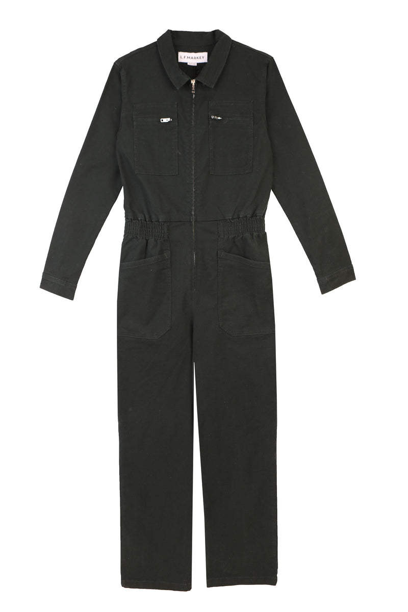 Danny Stretch Canvas Boilersuit Forest Green