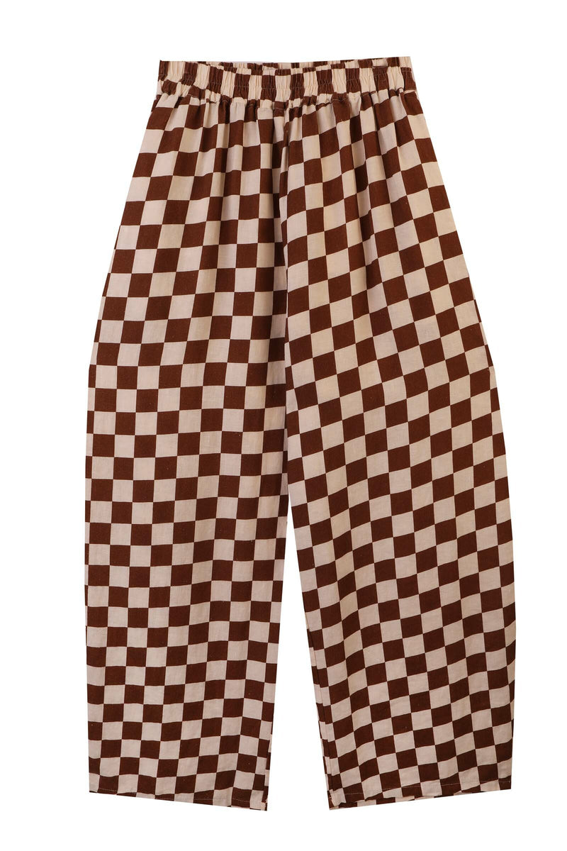 Graham Trouser Linen Chestnut Check
