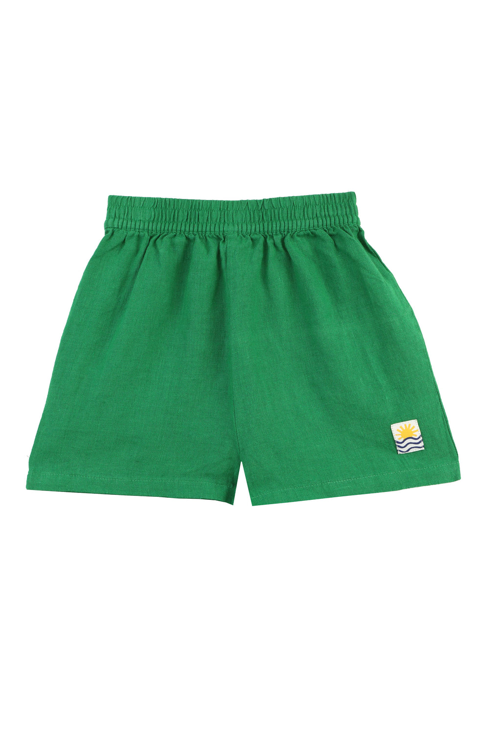 Kids Basic Linen Shorts Grass