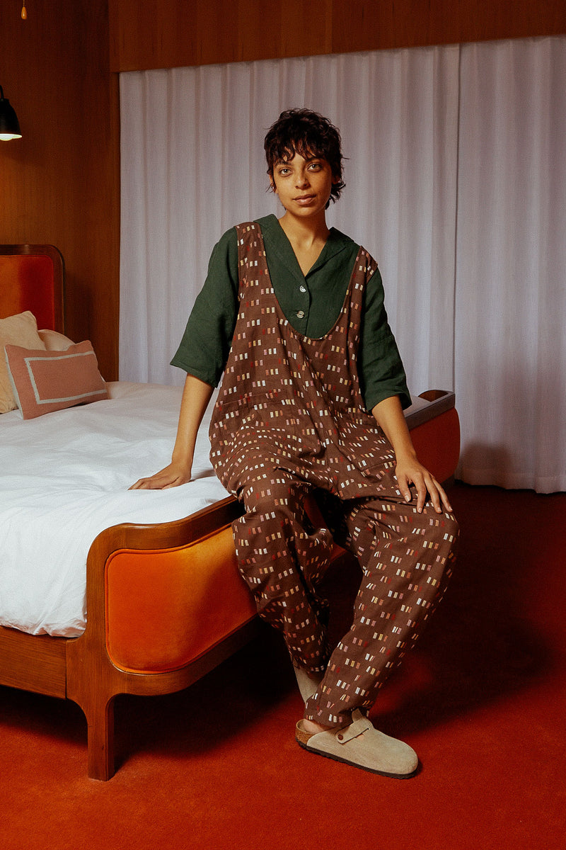 Basic Jumpsuit Chocolate Jacquard