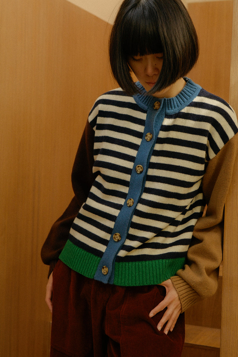 Eval Cardigan Cornwall Stripe