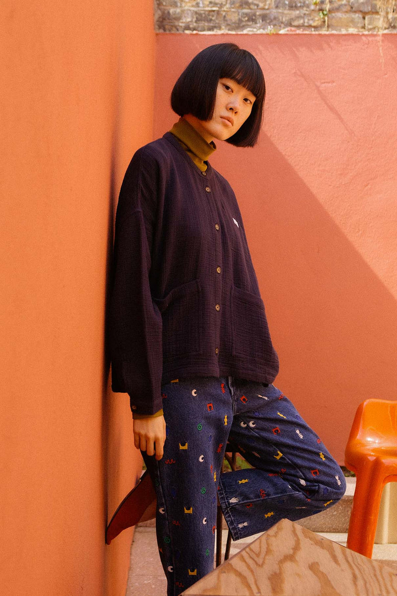 Wide Chore Coat Longline Midnight