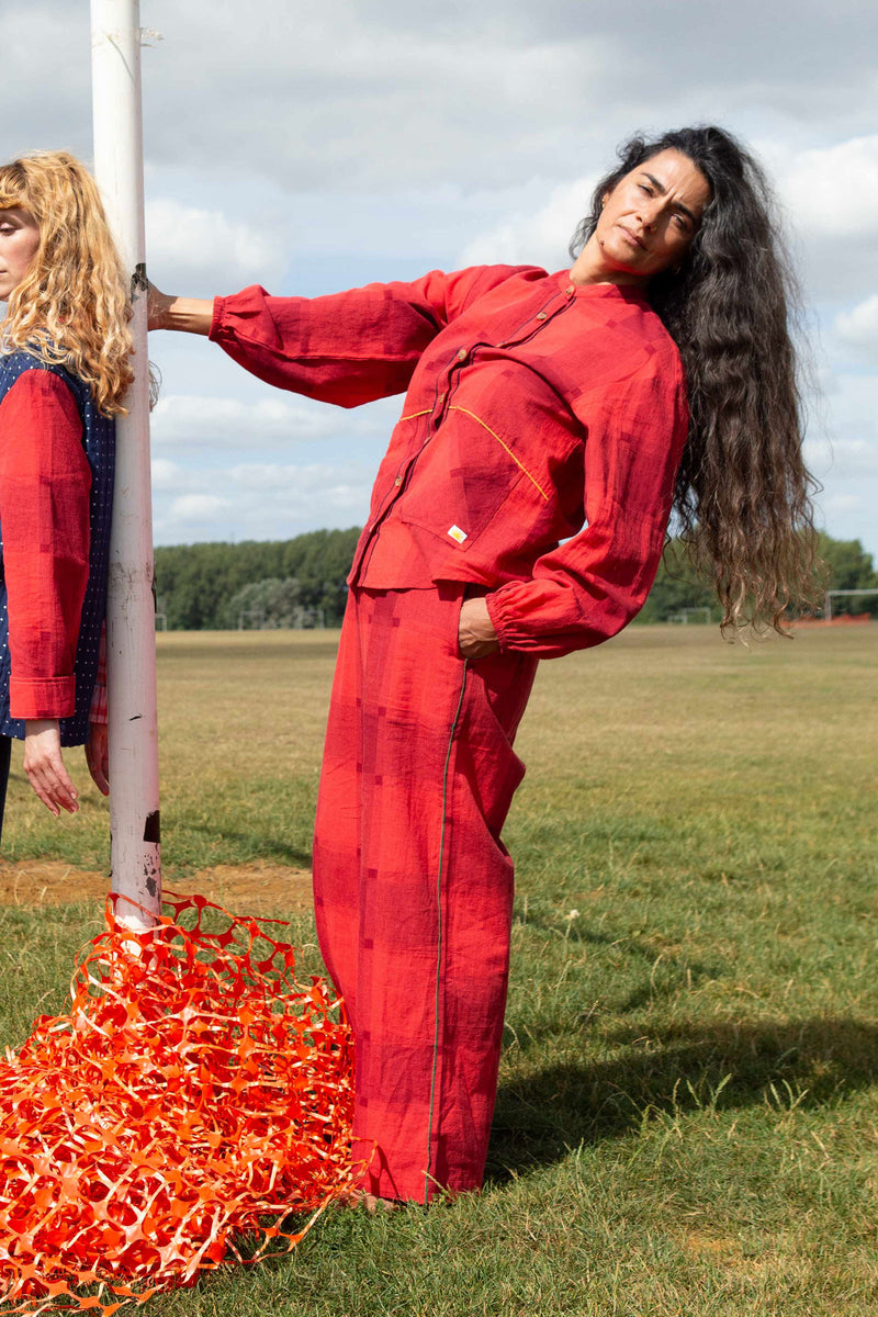 Eamon Trouser Red Gingham