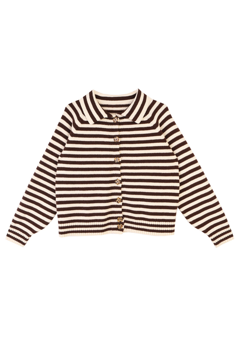 Lytton Cardigan Espresso Stripe
