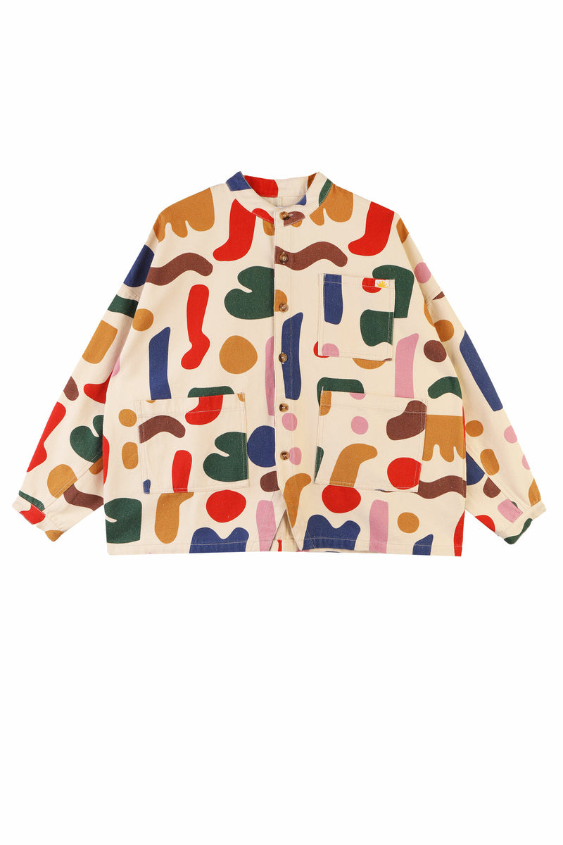 Oversized Chore Coat Palette Print
