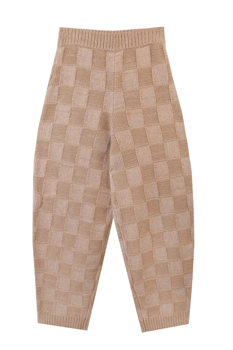 Raven Knit Trouser Chessboard Cream