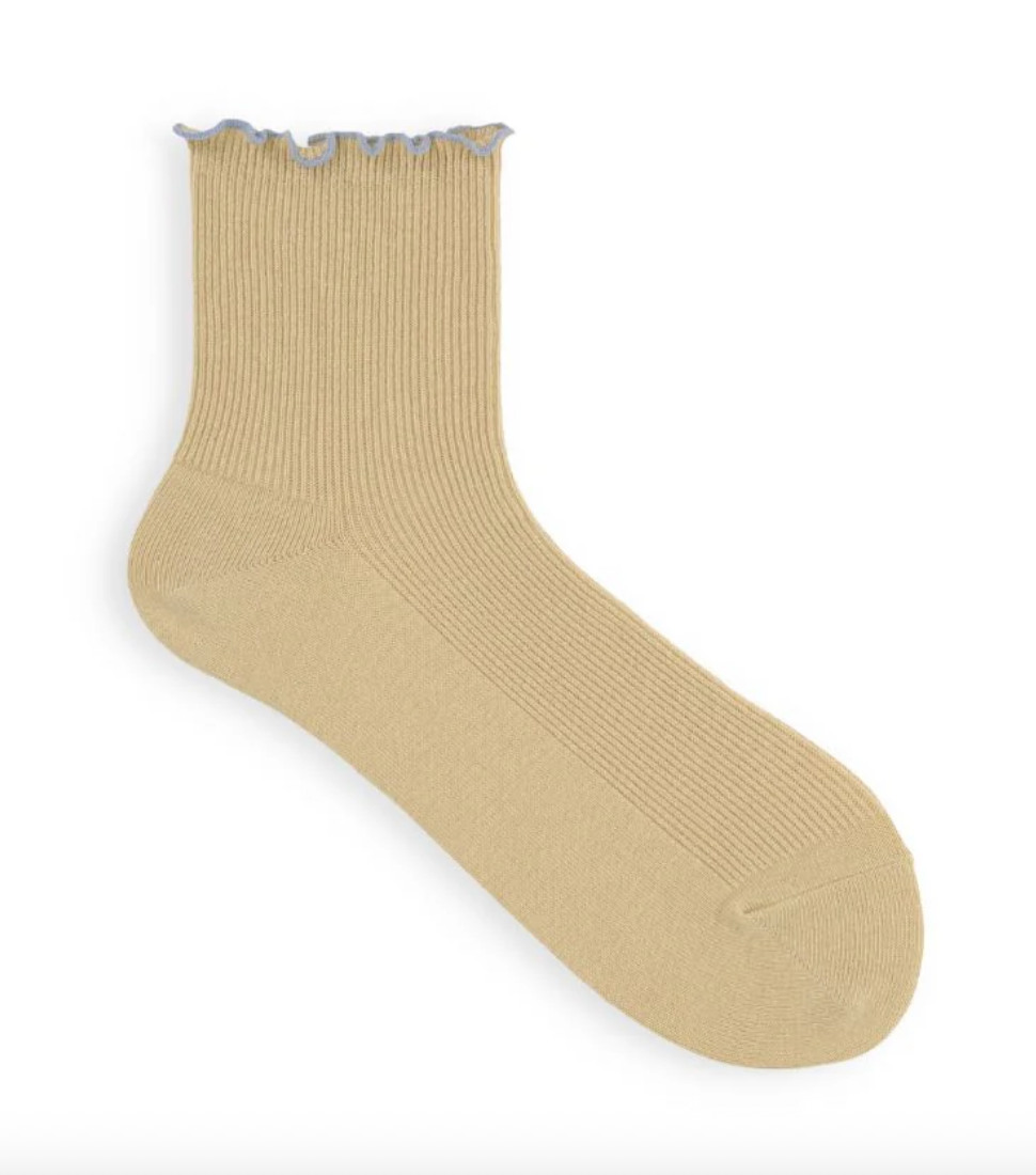 Top Merrow Fine Ribbed Crew Socks