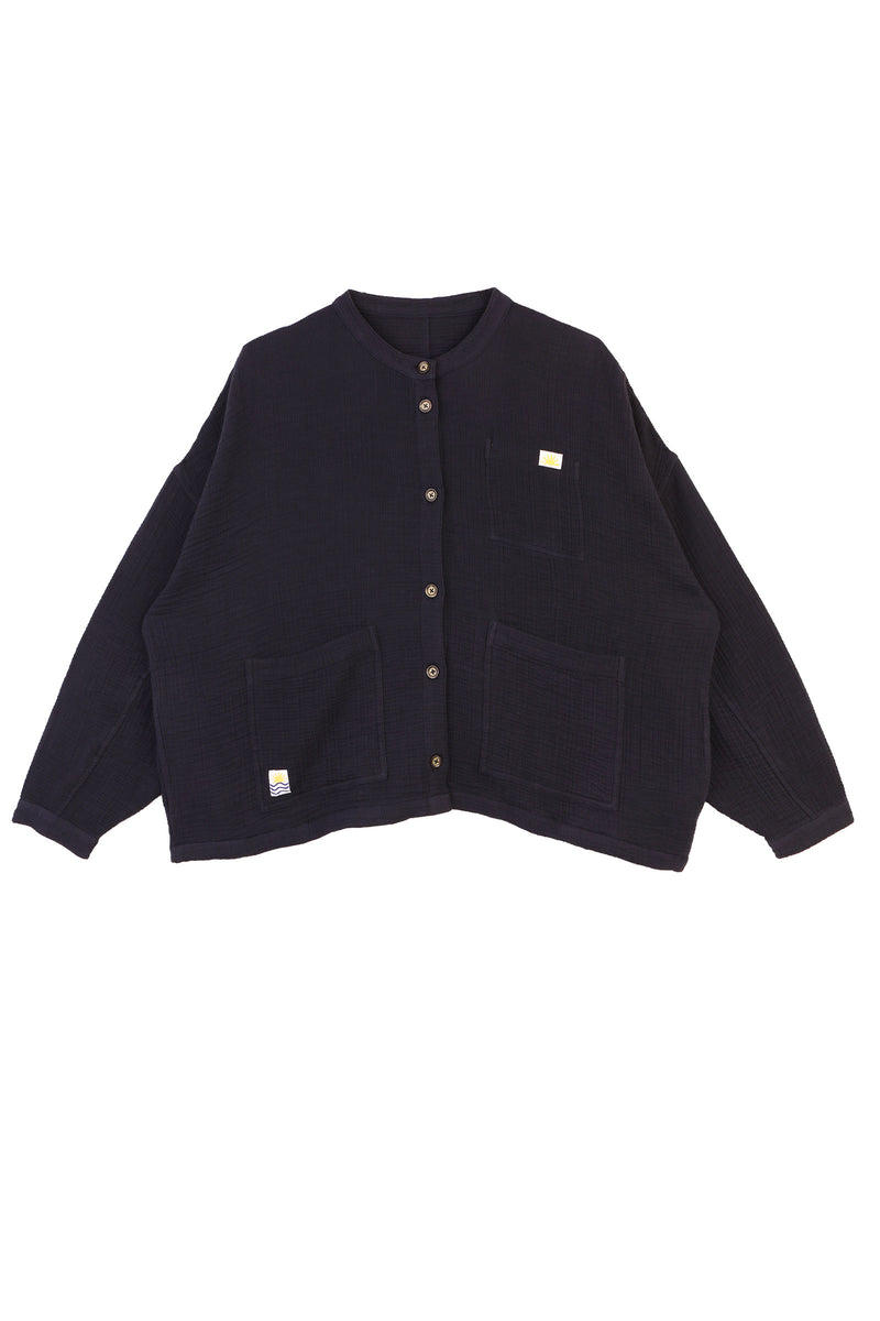 Wide Chore Coat Longline Midnight