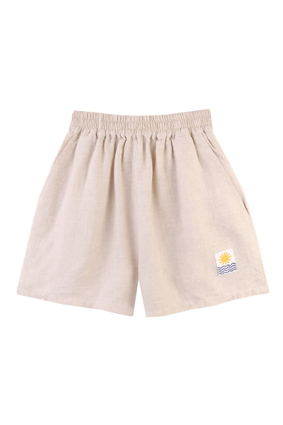 Basic Linen Shorts Cream